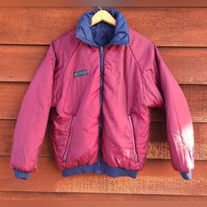 Columbia Burgundy and Navy Reversible Jacket